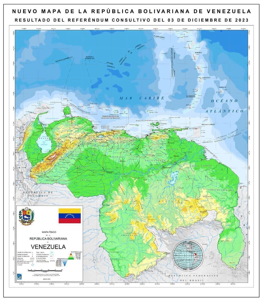 Venezuela Publica Oficialmente Novo Mapa Contendo A Região De